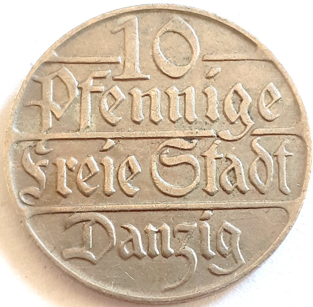 DANZIG : 10 PFENNIG 1923 KM 143, Postzegels en Munten, Ophalen of Verzenden, Duitsland, Losse munt