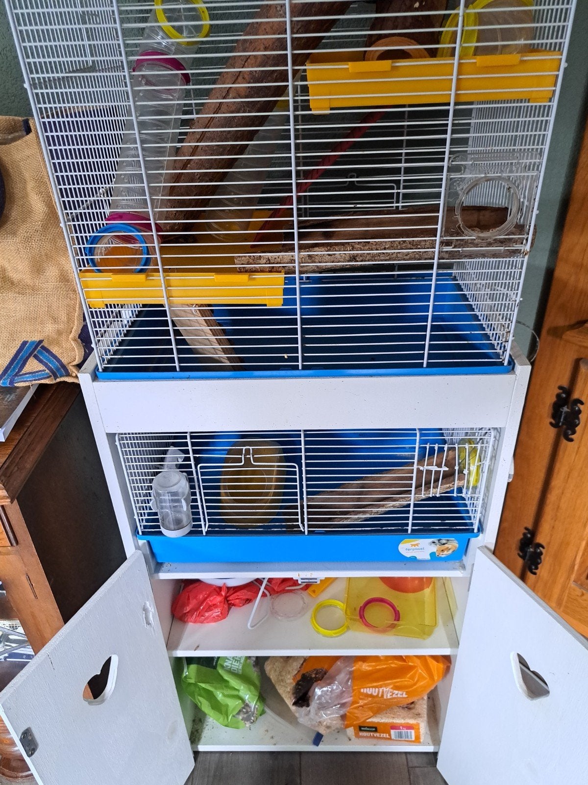 hamsterkooi 2 etages.., Dieren en Toebehoren, Ophalen, Kooi, 110 cm of meer, 90 cm of meer