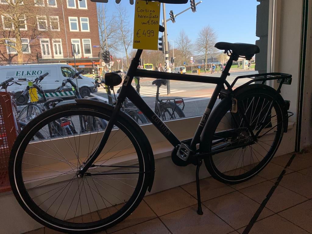 Cortina U1 Herenfiets - Jet Black Matt - Framemaat 56 cm, Cortina fietsen, Nieuw, Info@cortinafietsen.nl, Postbus 1, 7900 hoogeveen
