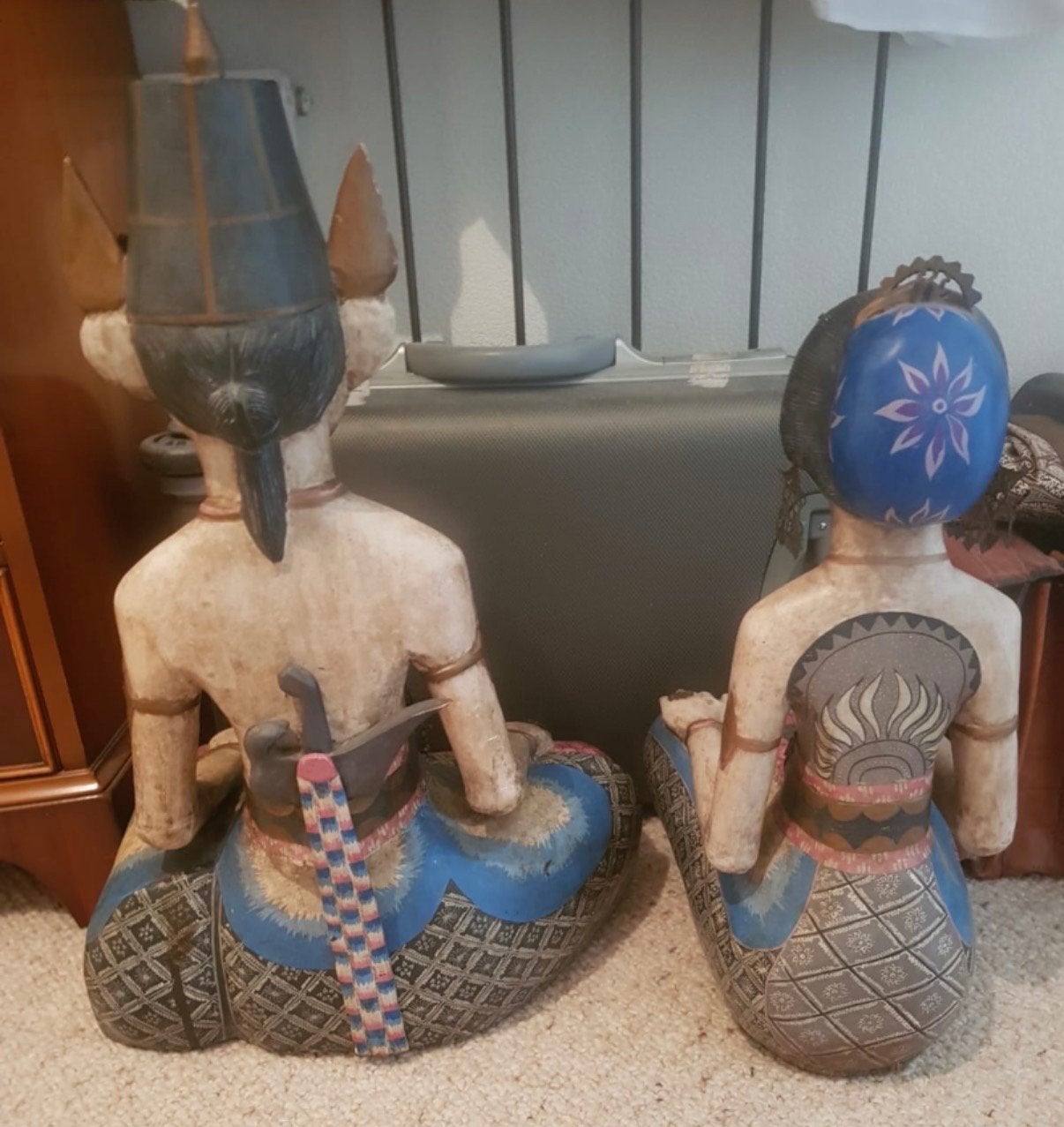 Set van 2 Indonesische Java beelden - Man en Vrouw, Ophalen