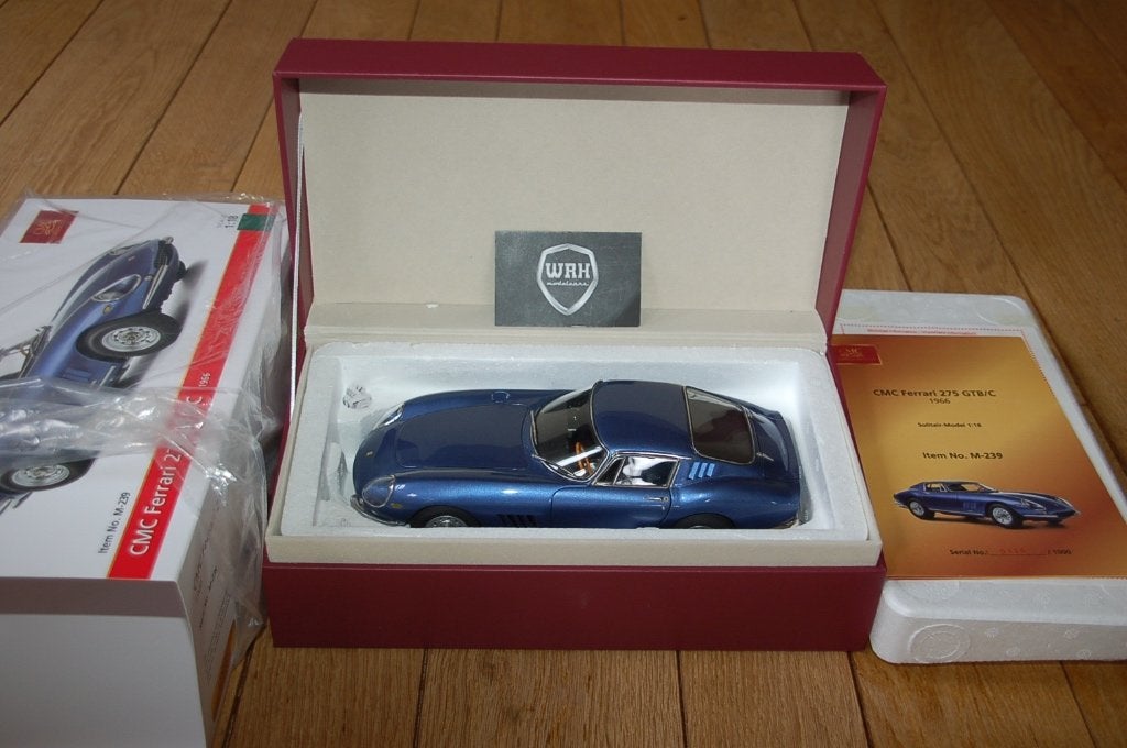 1:18 FERRARI 275 GTB COUPE blue CMC M-239 WRH, Verzenden, Zo goed als nieuw, Auto, Overige merken