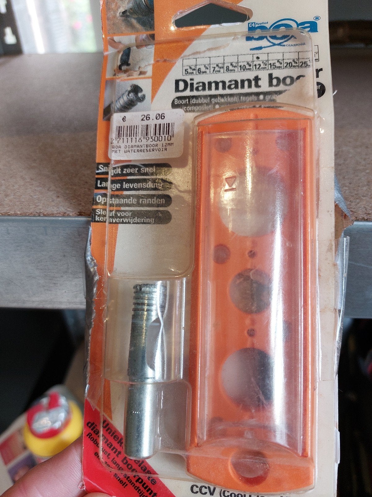 Diamantboor 12mm, Ophalen