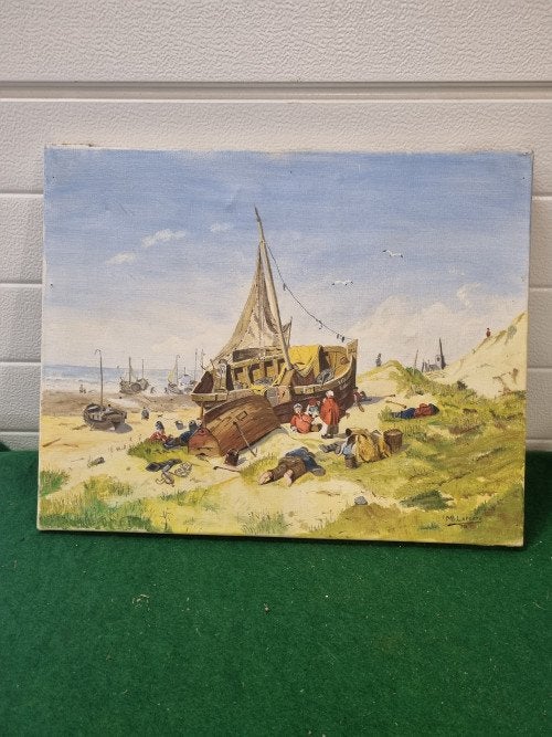 Schilderij boot visserij m.laporte, Ophalen of Verzenden, 'T Olde Gre-j, Info@toldegrej.nl, Endepoelstraat 20f Didam
