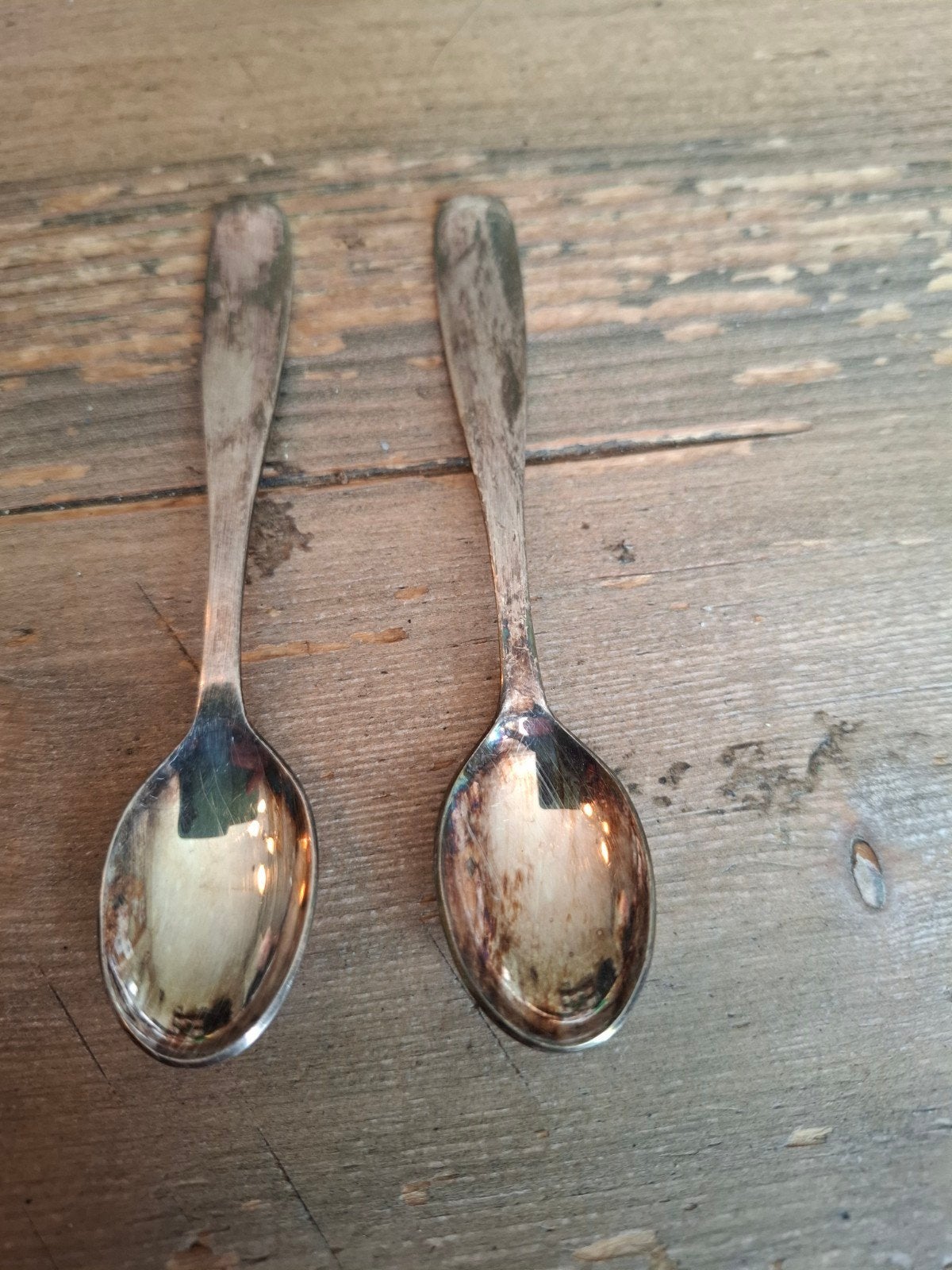 2 verzilverde DE theelepetjes., Ophalen of Verzenden