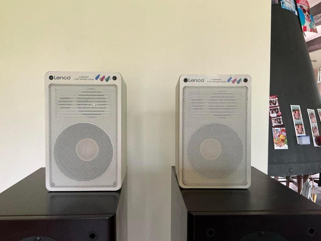 Lenco Hifi 880 Aluminium 3-weg Speakers, Gebruikt, 120 watt of meer, Front, Rear of Stereo speakers, Ophalen
