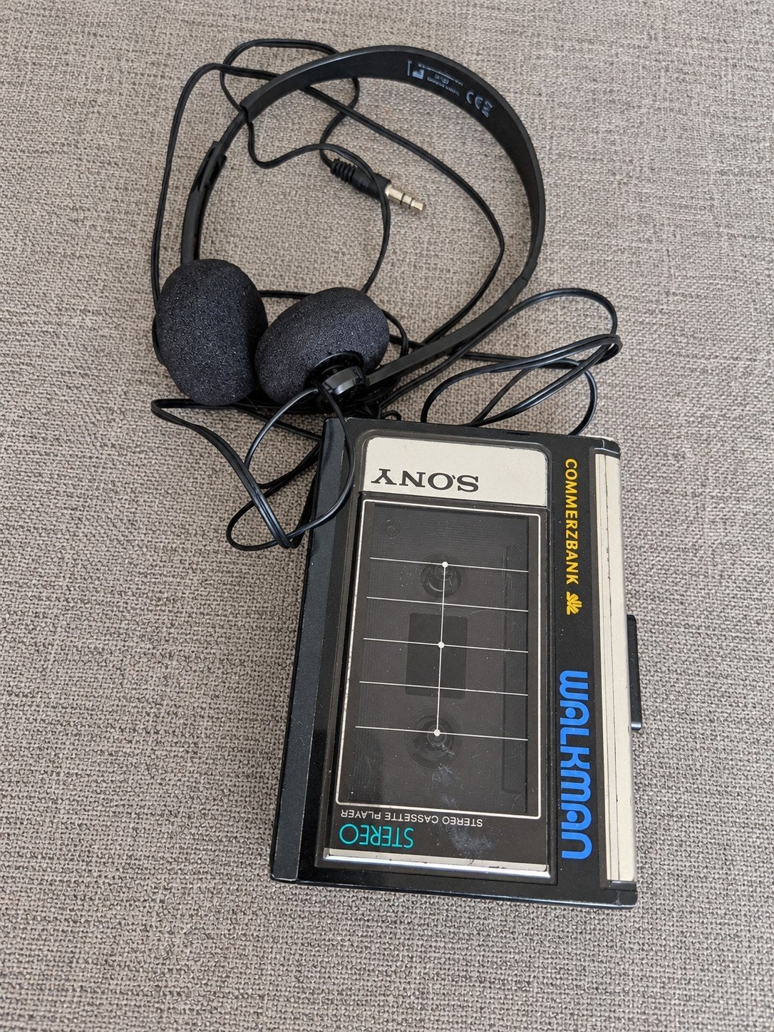Vintage Sony Walkman Commerzbank met koptelefoon, Ophalen of Verzenden, Walkman