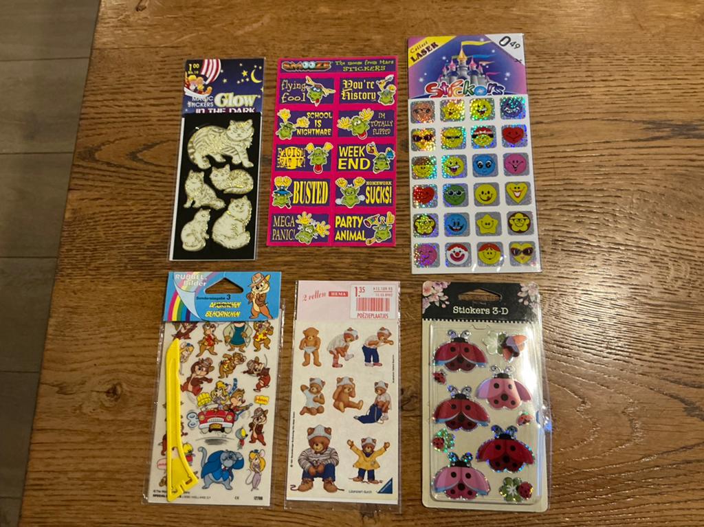 Vintage Stickers / wrijfplaatjes, Ophalen of Verzenden, Zo goed als nieuw