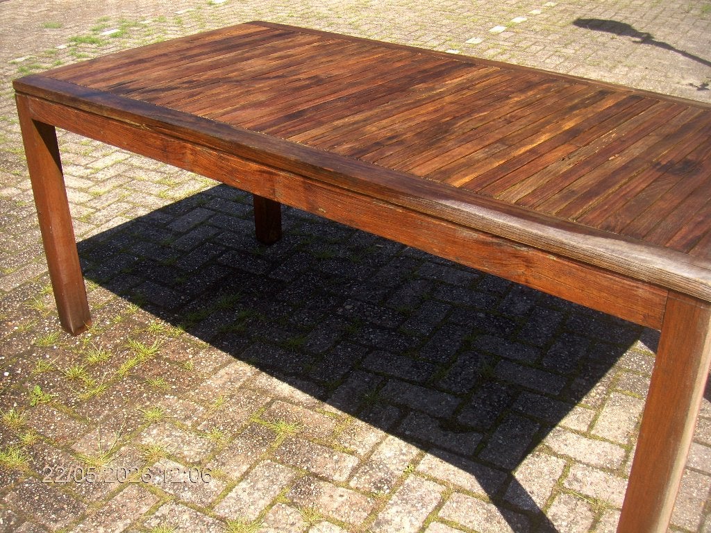 tuintafel, Ophalen, Gebruikt, Rechthoekig, Teakhout