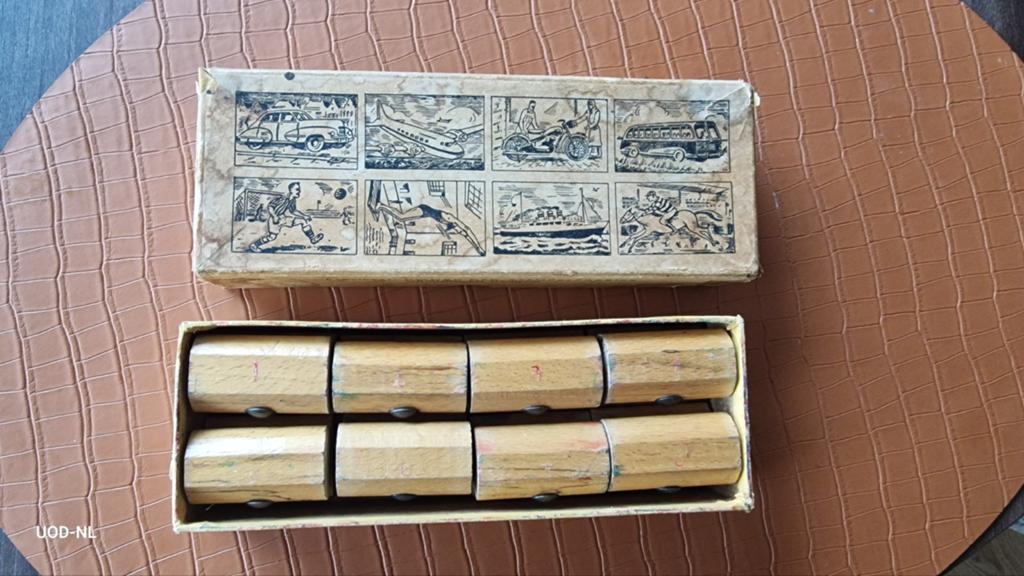 Authentieke houten beloningsstempels, complete set (8 stuks), Ophalen of Verzenden