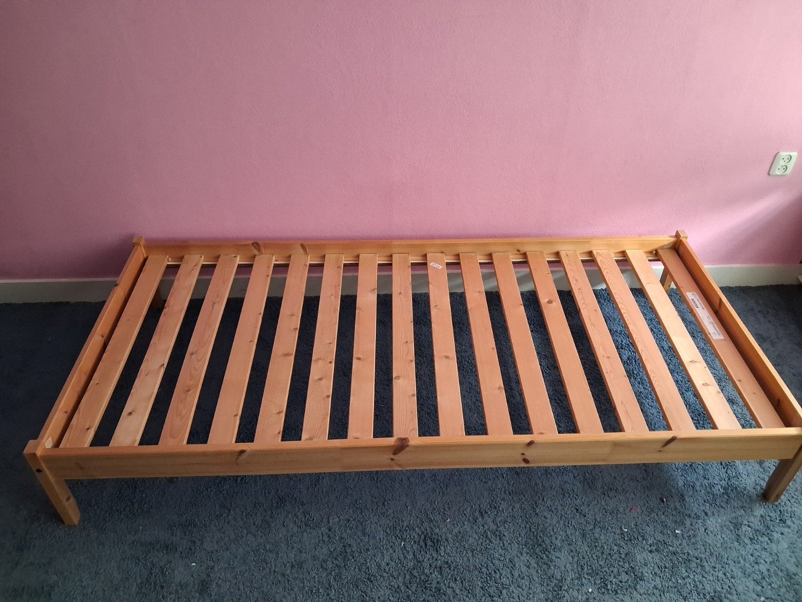 Ikea houten bed 90x200, lattenbodem Sultan Lade en matras m, Ophalen, Gebruikt, 90 cm, Eenpersoons