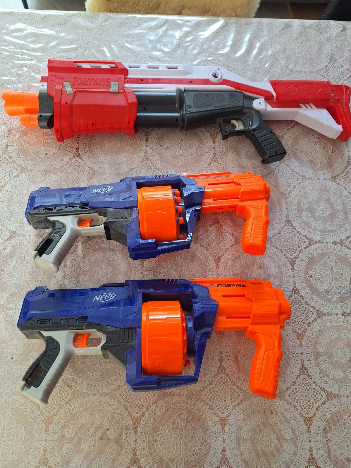 Nerf Blasters Set: Fortnite en Elite Surgefire met pijltjes, Ophalen, Gebruikt, Jongen of Meisje