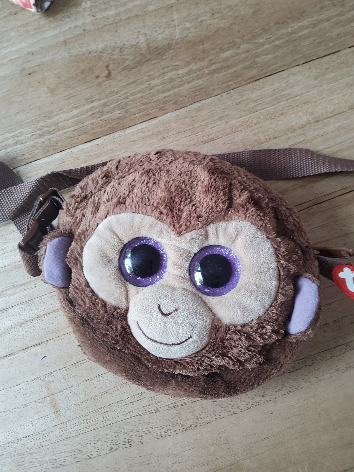 Leuke apen schoudertasje voor kinderen, Ophalen of Verzenden, Gebruikt, Bruin, Schoudertasje