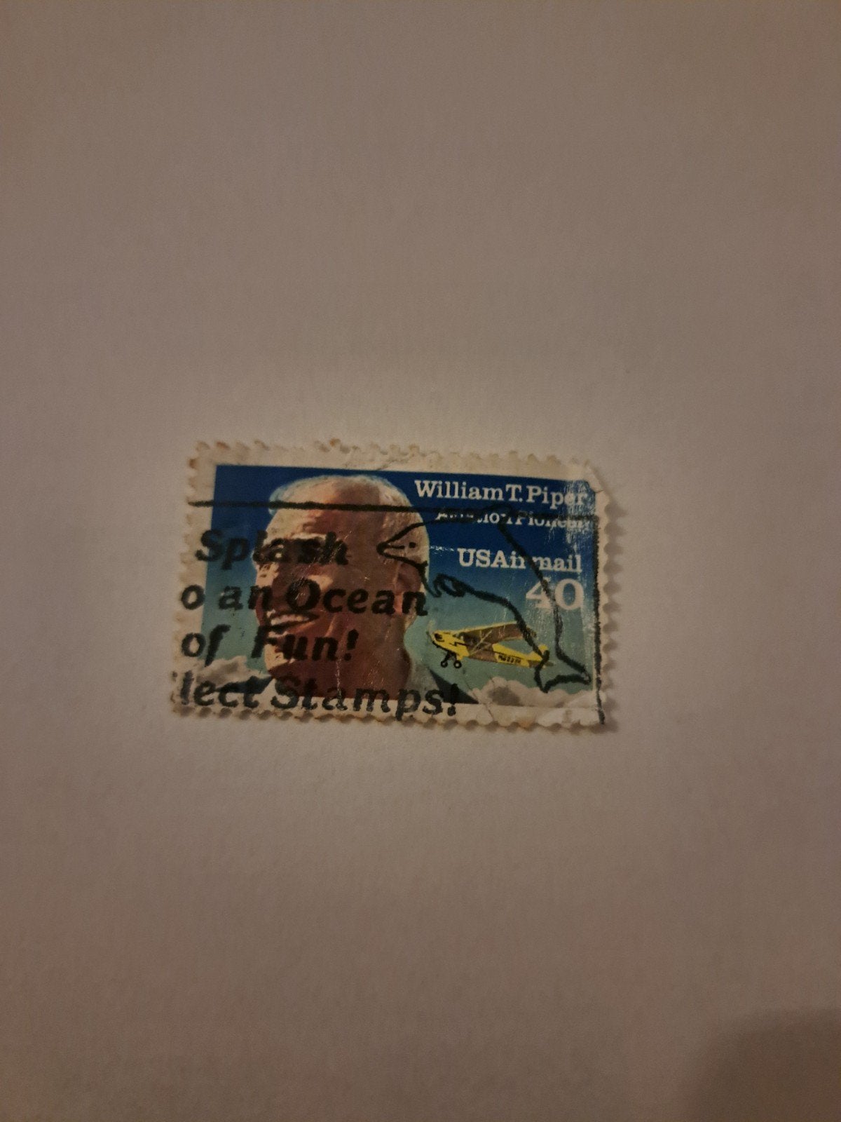 William T. Piper USA mail 40 cent postzegel, Ophalen of Verzenden, Noord-Amerika
