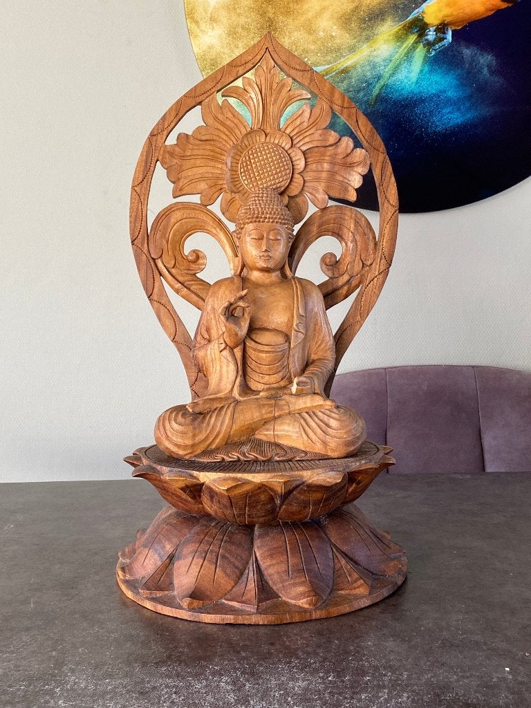 Grote Suar hout boeddha beeld van 70 cm hoog Indonesie, Huis en Inrichting, Woonaccessoires | Boeddhabeelden, Ophalen, Gebruikt