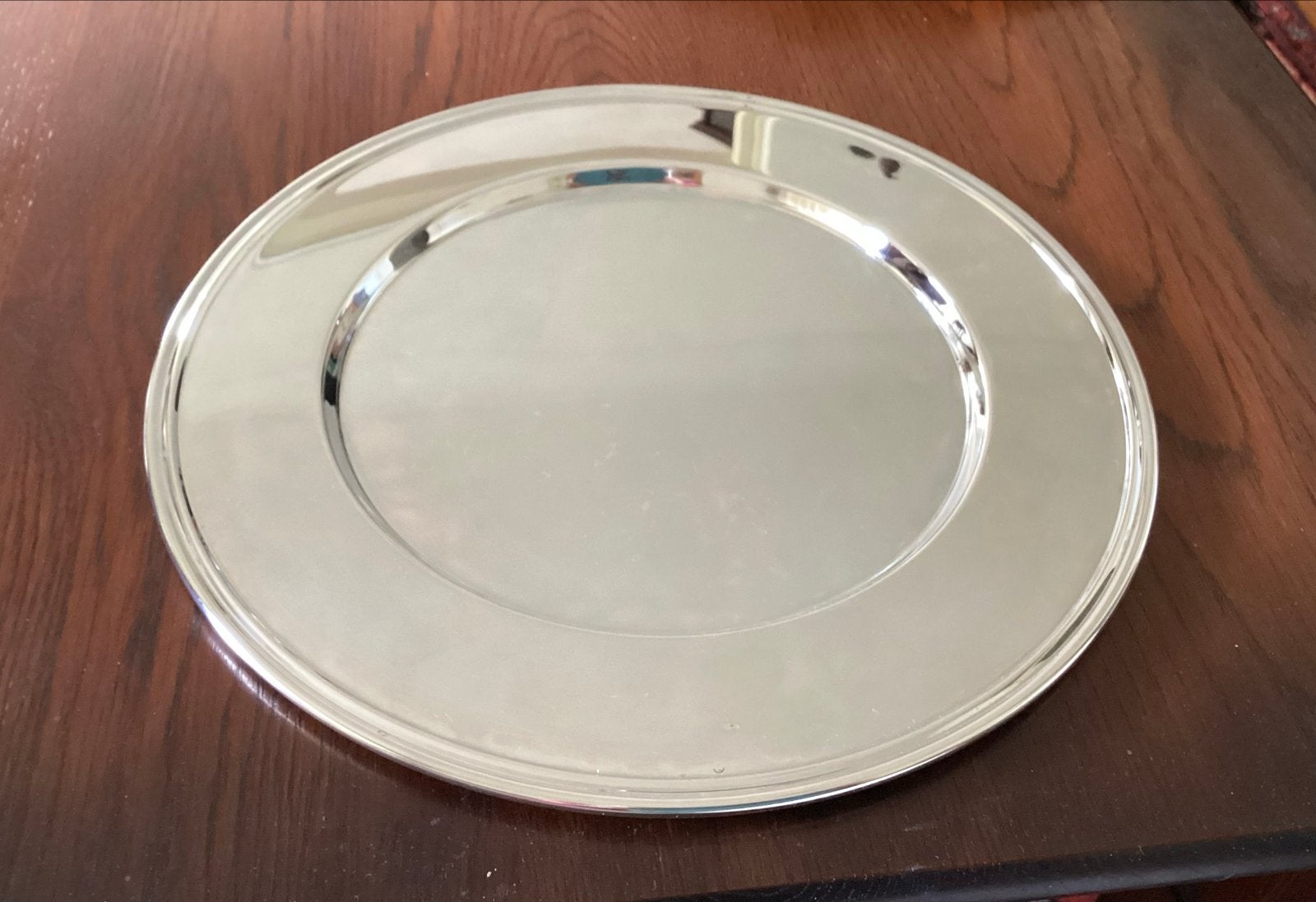 6 Zilveren Plaid Borden - Service Borden 30cm, Ophalen of Verzenden
