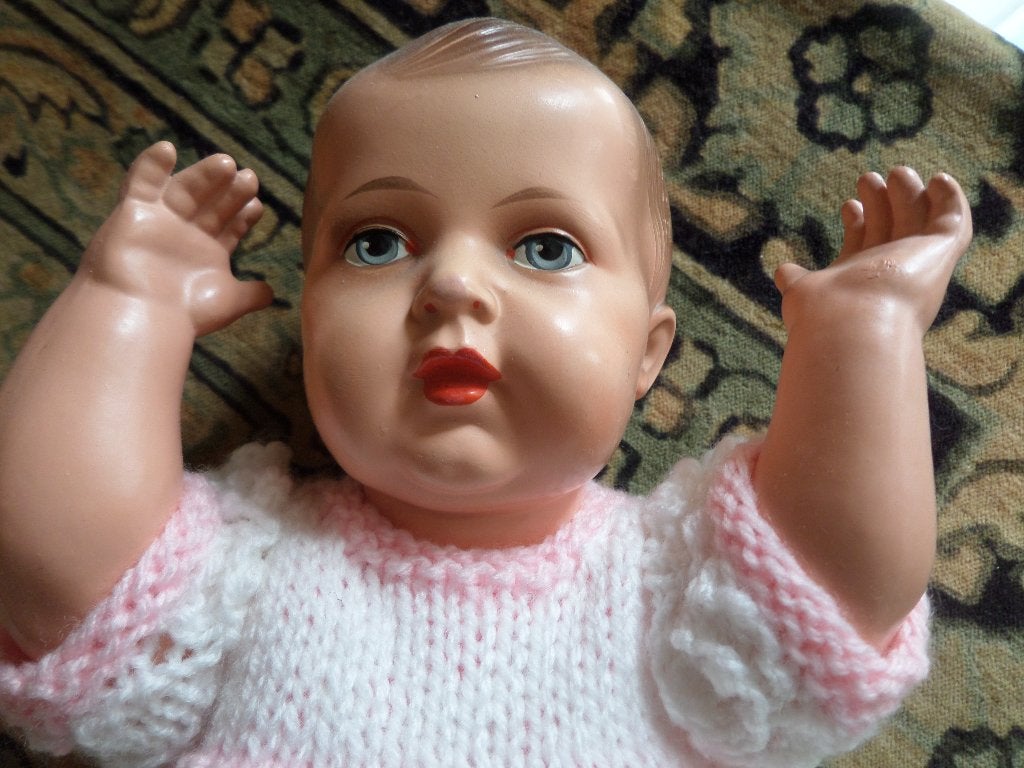 antieke babypop Kämmer en Reinhardt 727/6 celluloid, Ophalen of Verzenden