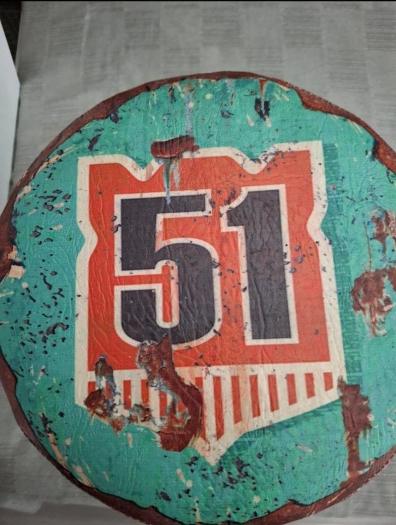 Poef Retro, Ophalen, Minder dan 50 cm, Rond, Minder dan 50 cm
