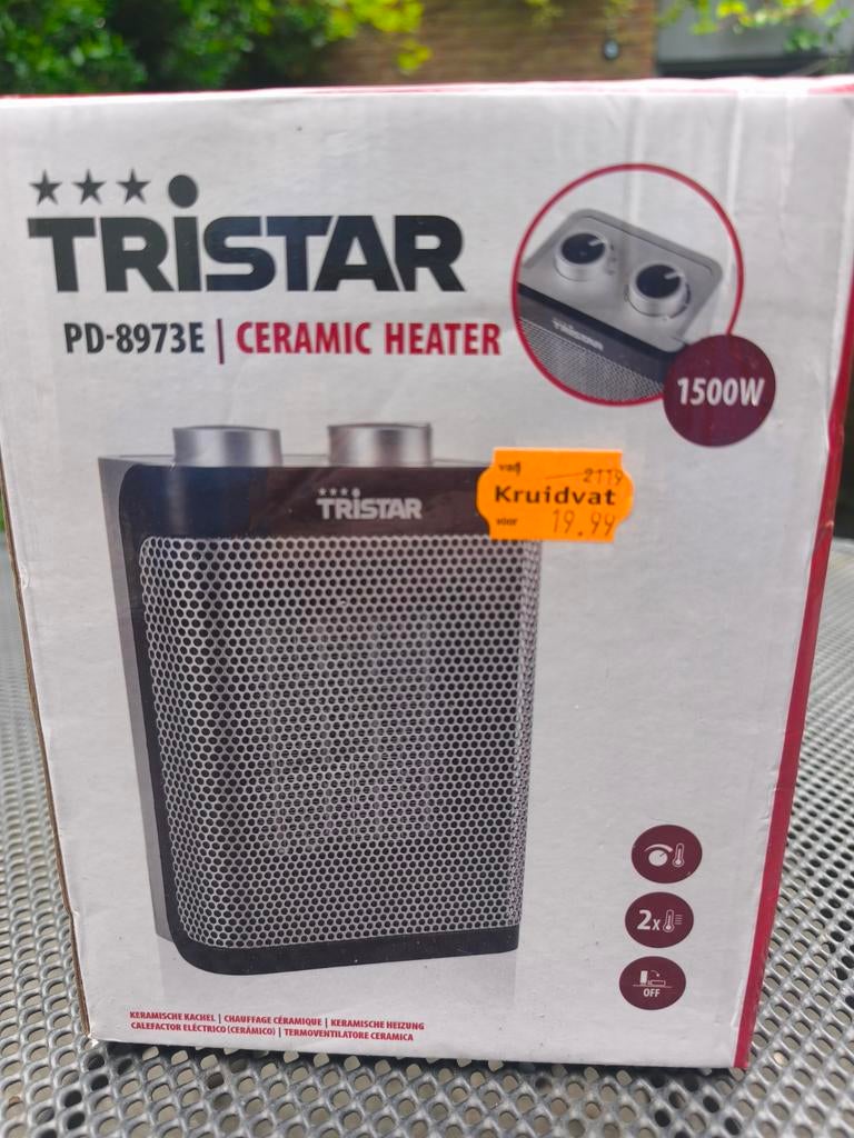 Tristar PD-8973E Keramische Kachel 1500W, Huis en Inrichting, Kachels, Overige soorten, Elektrisch, Nieuw, Ophalen of Verzenden
