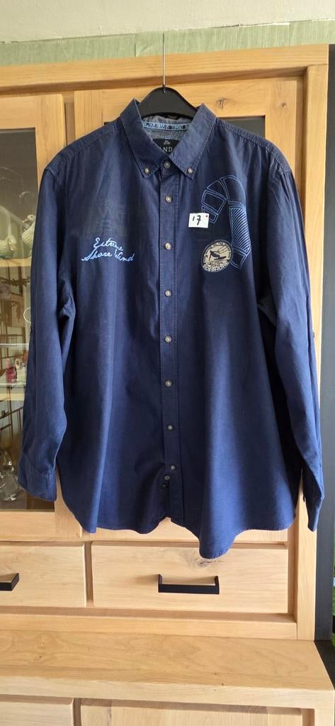 Heren overhemd Canda 3XL (47/48) - Grote maten, Blauw, Ophalen of Verzenden, Overige halswijdtes, Canda