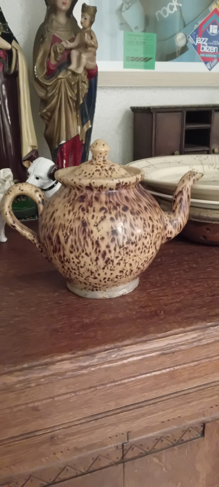 Antieke aardewerken theepot, Ophalen of Verzenden