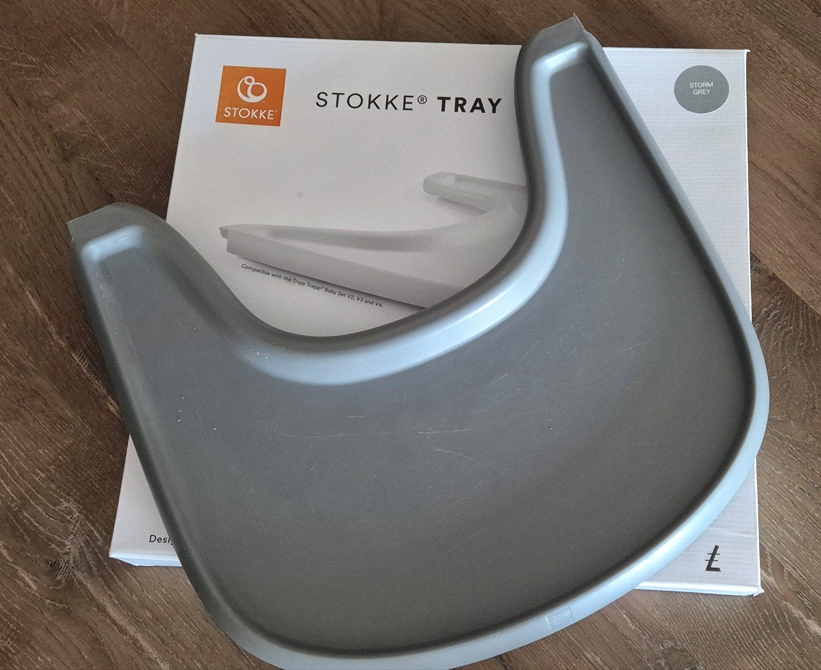 Stokke Tray voor kinderstoel - Storm Grey, Ophalen of Verzenden, Gebruikt, Overige typen, Afneembaar eetblad
