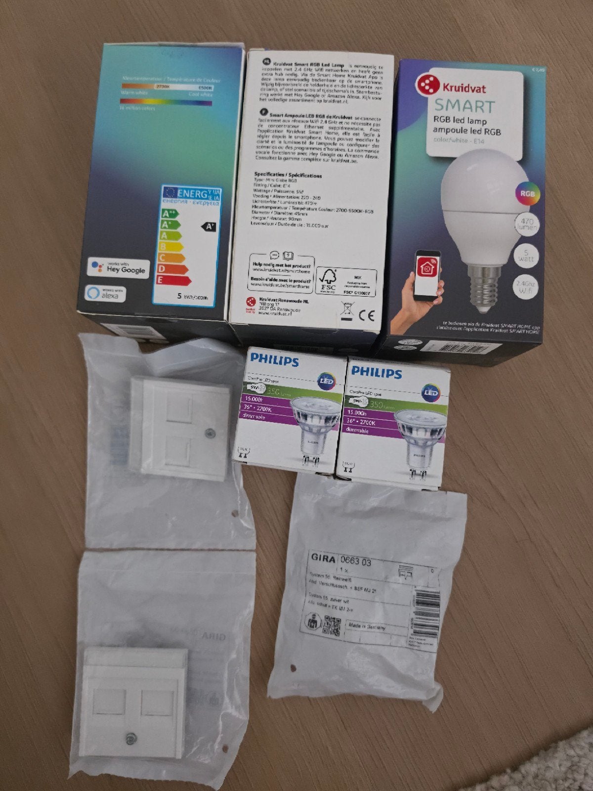 Gira afdekraam en Philips LED spots, Ophalen of Verzenden, Nieuw, Overige typen