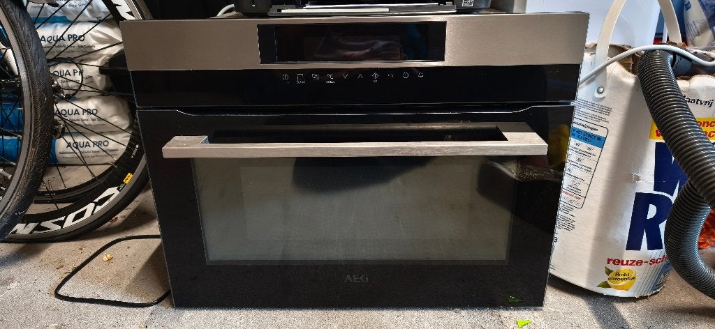 AEG CD710M inbouw combi-oven / magnetron 45 cm RVS, Ophalen, 45 tot 50 cm, Gebruikt, AEG