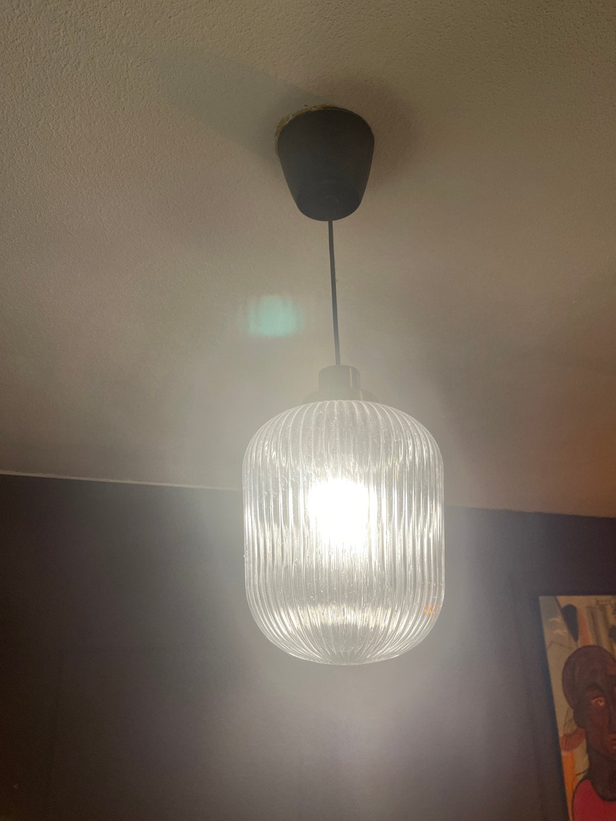 2x IKEA lamp met geribbeld glas, Ophalen of Verzenden, Zo goed als nieuw, Glas