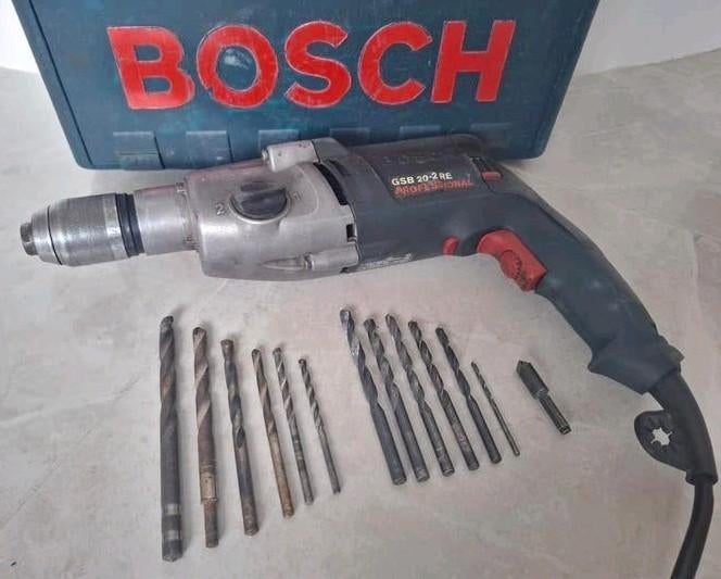 professionele Bosch GSB 2-20 RE klopboormachine 800W + boren, Doe-het-zelf en Verbouw, Gereedschap | Boormachines, Variabele snelheid