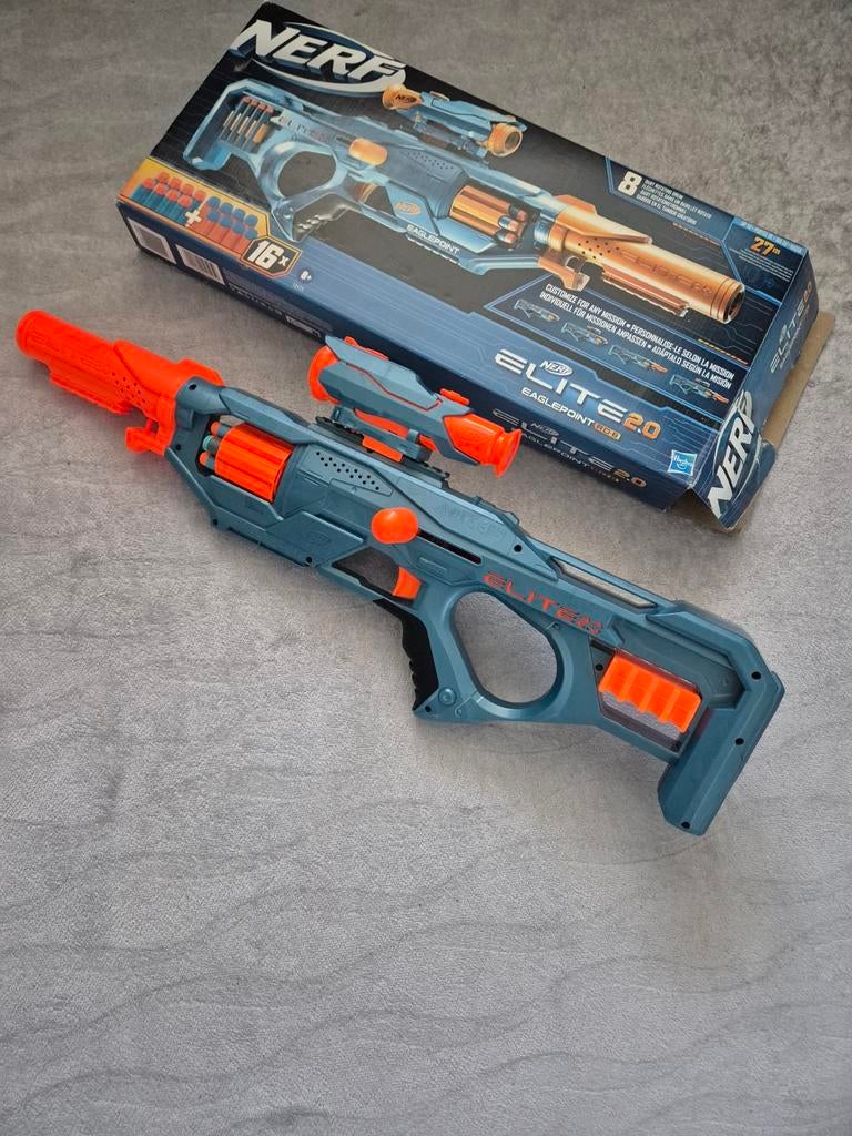 Nerf Elite 2.0 Eaglepoint RD-8 Blaster met richtkijker, Ophalen of Verzenden, Zo goed als nieuw, Jongen of Meisje
