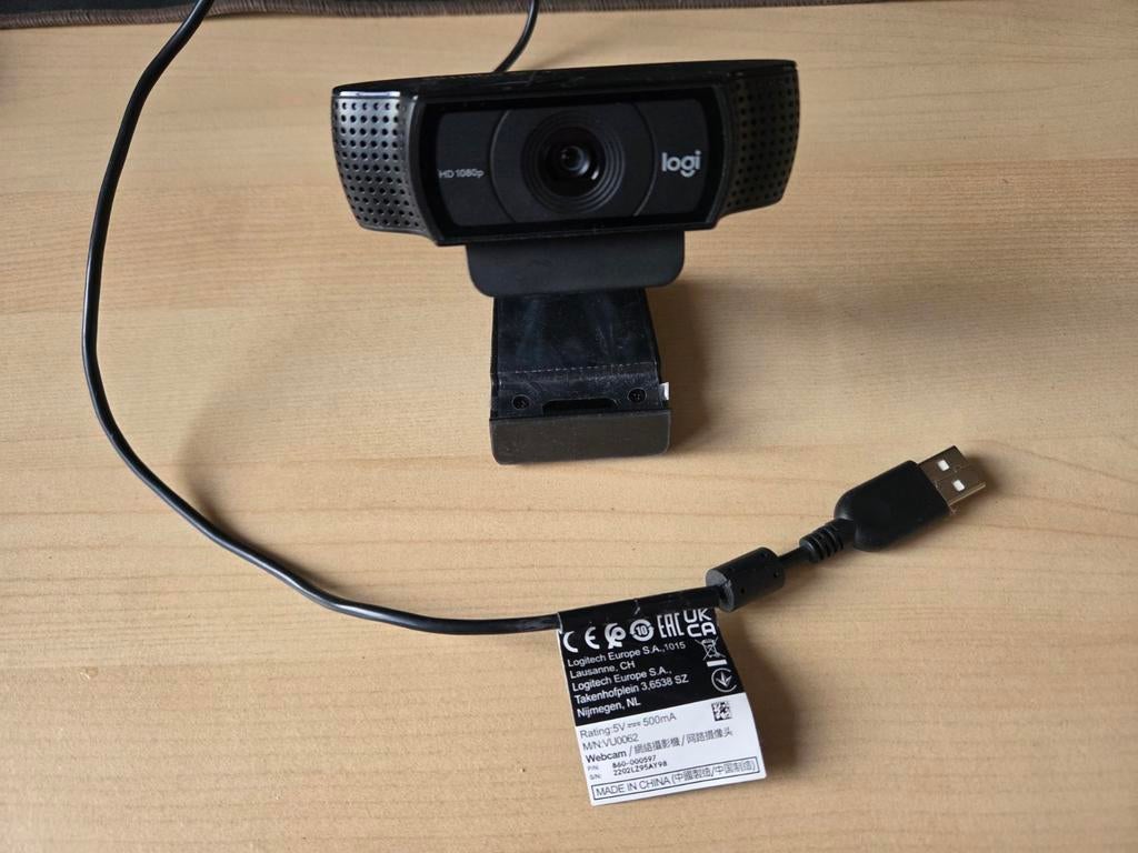 Logitech C920 HD Pro Webcam - Full HD 1080p, Computers en Software, Webcams, Zo goed als nieuw, Bedraad, ChromeOS, MacOS, Windows