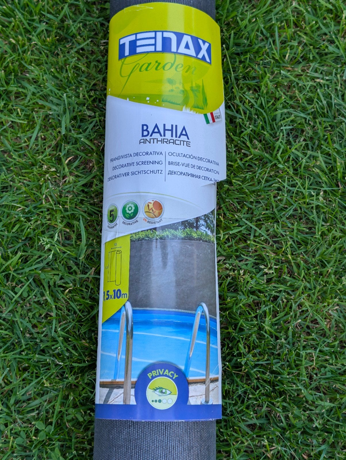 Tenax Garden Bahia
Zichtbreeknet / Privacydoek 
Antraciet, Ophalen, Nieuw, 10 tot 20 meter, Raster