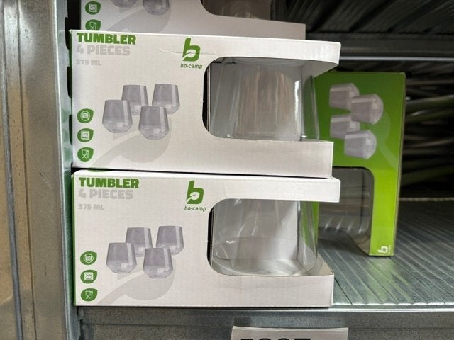 Nieuwe Tumbler glazen per 4, Caravans en Kamperen, Ophalen, Nieuw