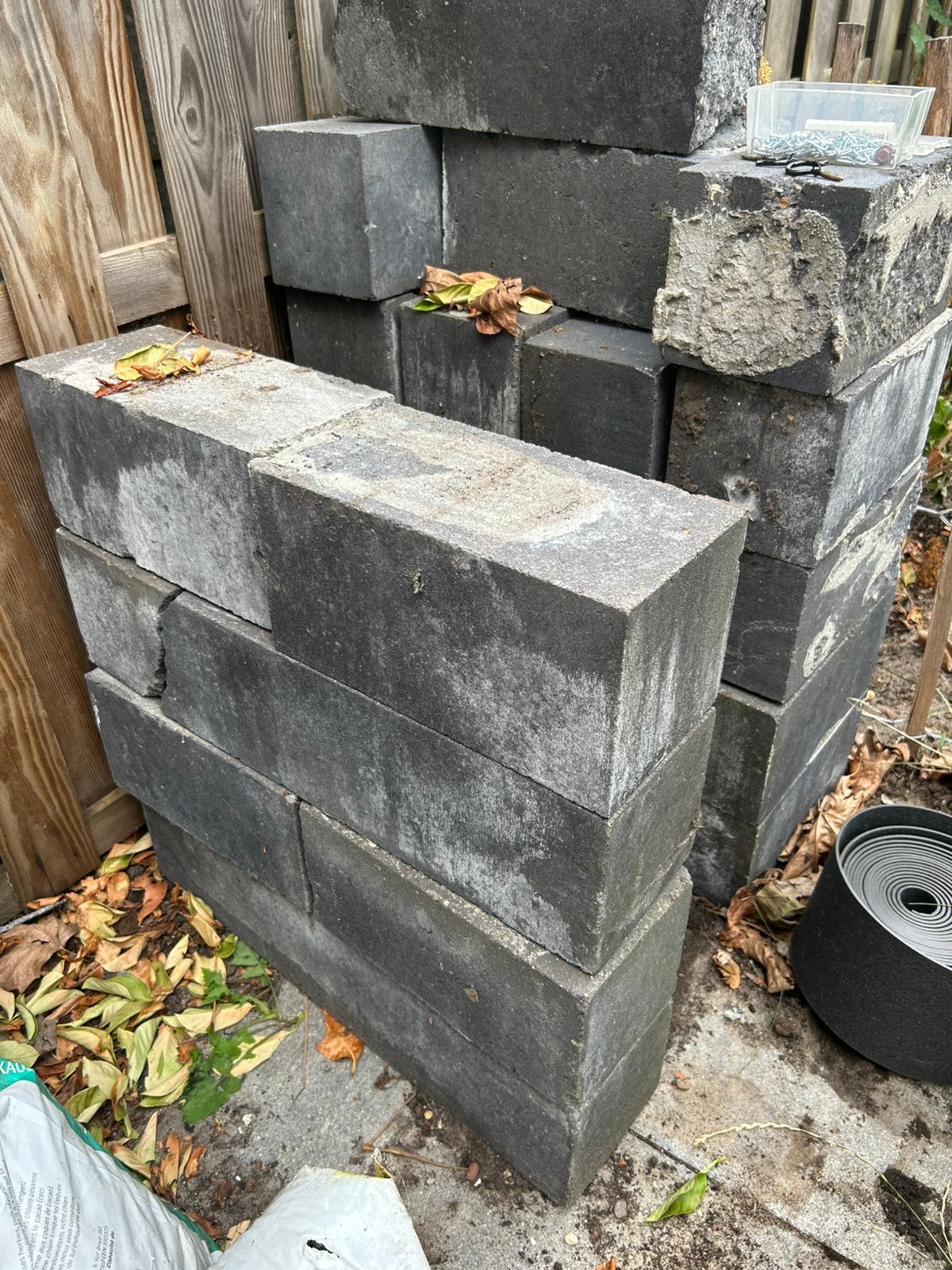 Stapelblokken 30x15x15, Tuin en Terras, Bielzen en Borders, Ophalen, Gebruikt, Blok, Beton