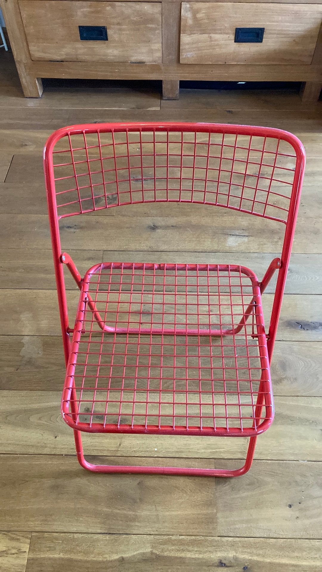 Rode klapstoel vintage, Ophalen, Zo goed als nieuw, Rood, Eén