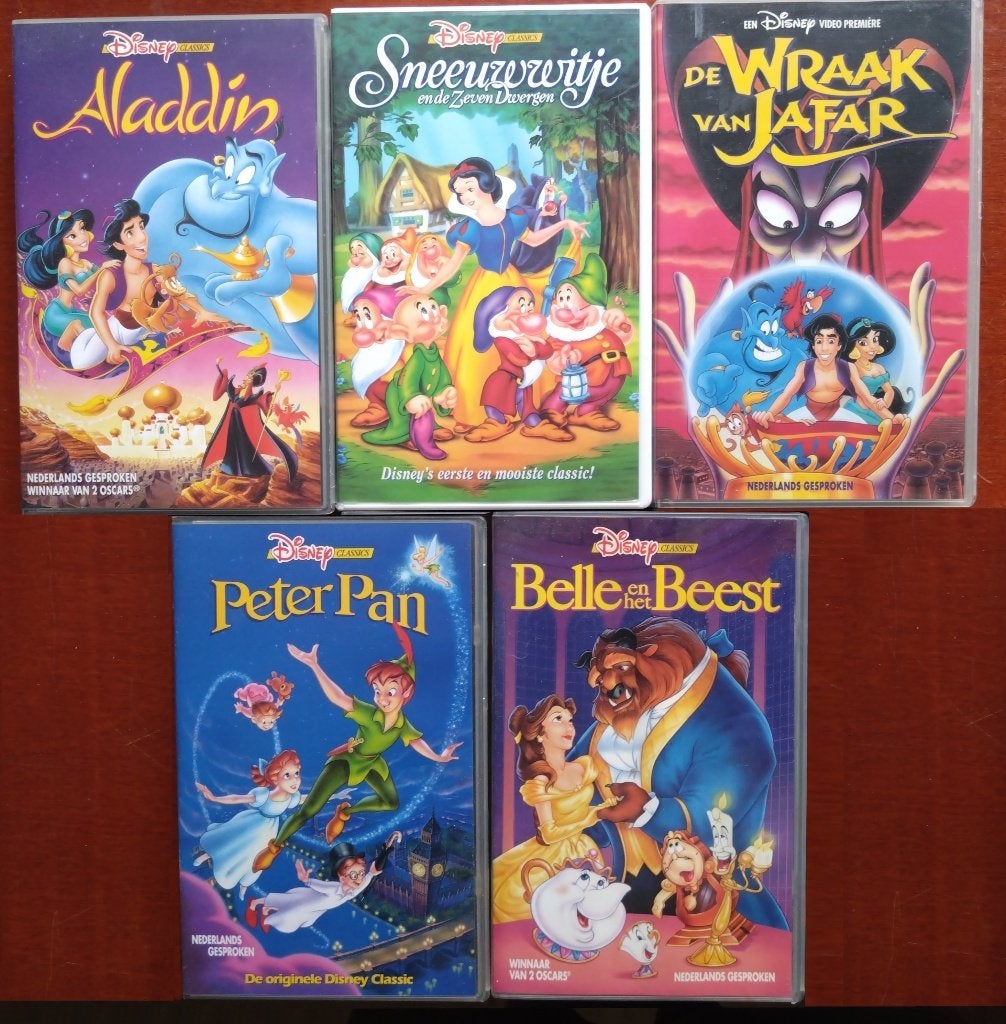 5 x Disneyfilm op VHS, Ophalen, Alle leeftijden, Nederlands, Zo goed als nieuw