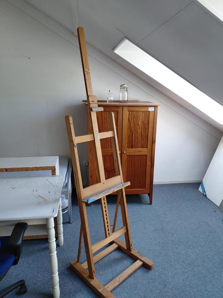 Grote houten schildersezel, Hobby en Vrije tijd, Ophalen