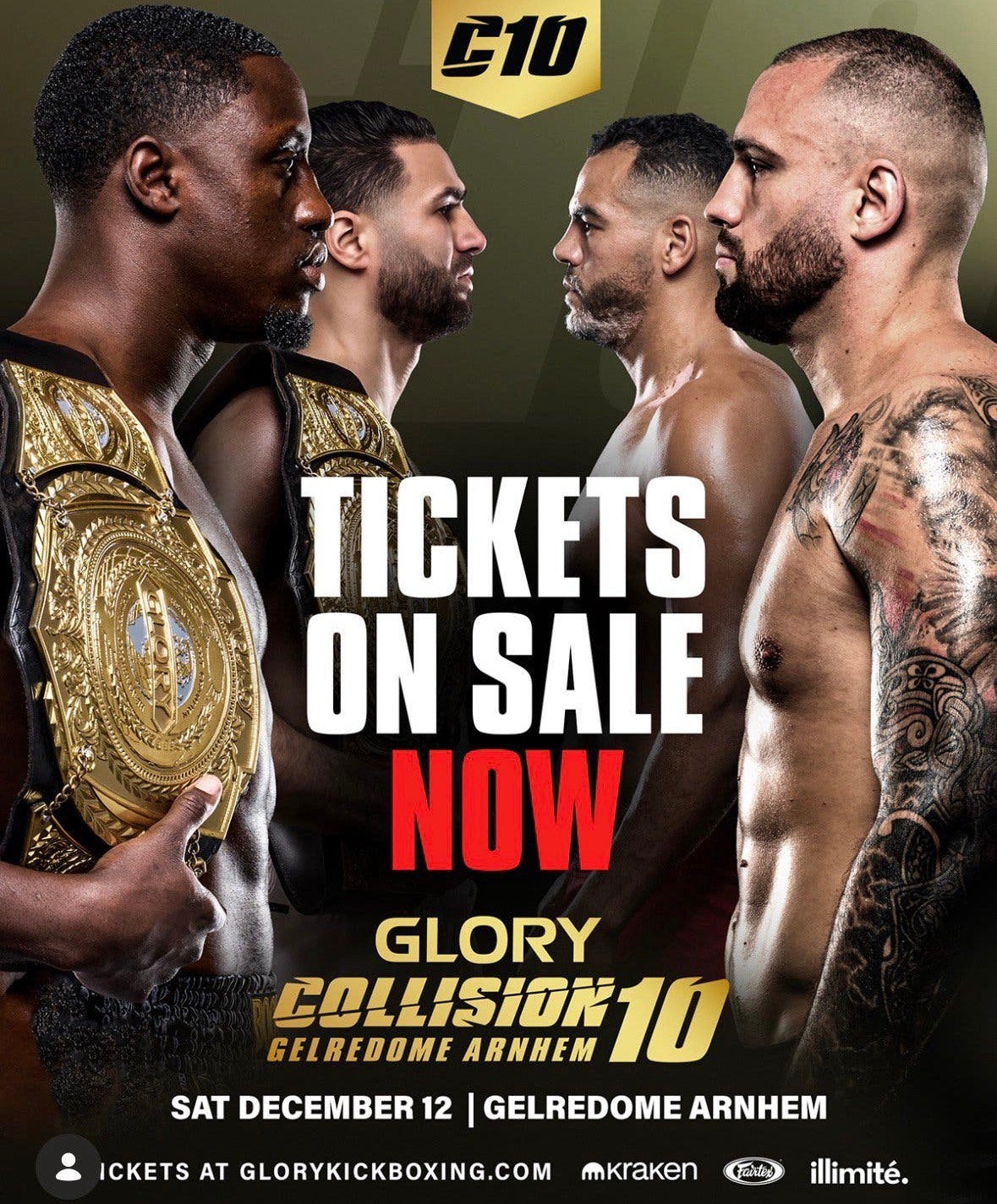 Glory Kickboxing Collision 10 - 4x Premium Bleacher tickets