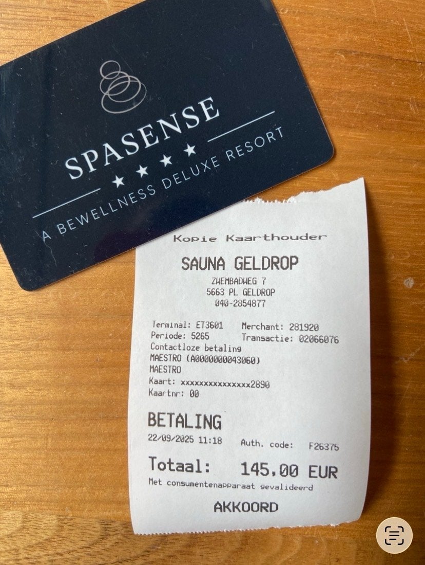 SpaSense 6x baden/entreekaart, Eén persoon, Ticket of Toegangskaart