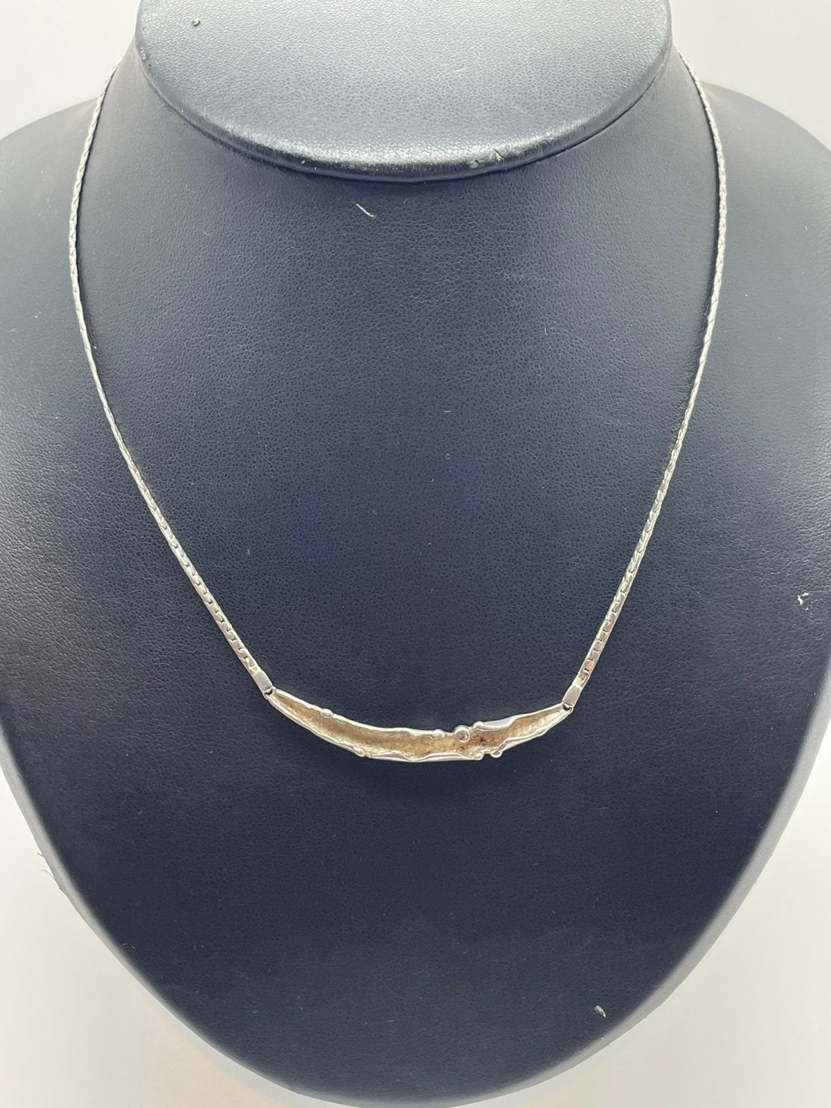 E221 Prachtige zilveren TEKA ketting, Ophalen of Verzenden, Zilver, Ketting, Met edelsteen