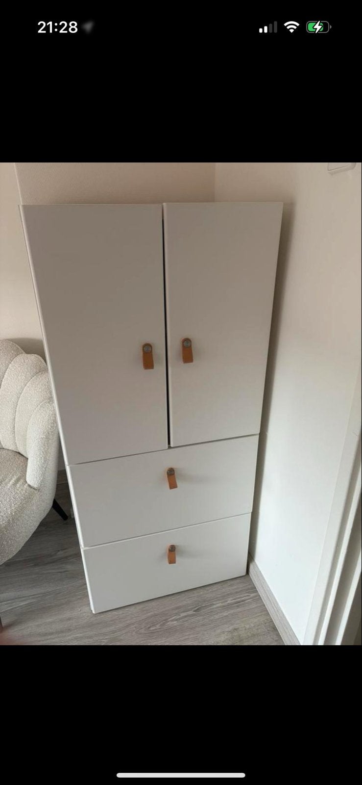 Witte IKEA Platsa / Smastad kast, Ophalen, Gebruikt, 50 tot 100 cm, Met lade(s)
