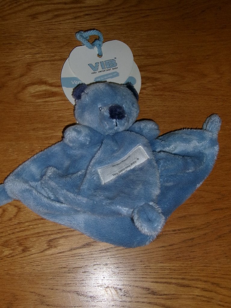 Beer knuffeldoek. Merk : VIB. { nieuw }, Overige merken, Overige karakters, Beer, Blauw
