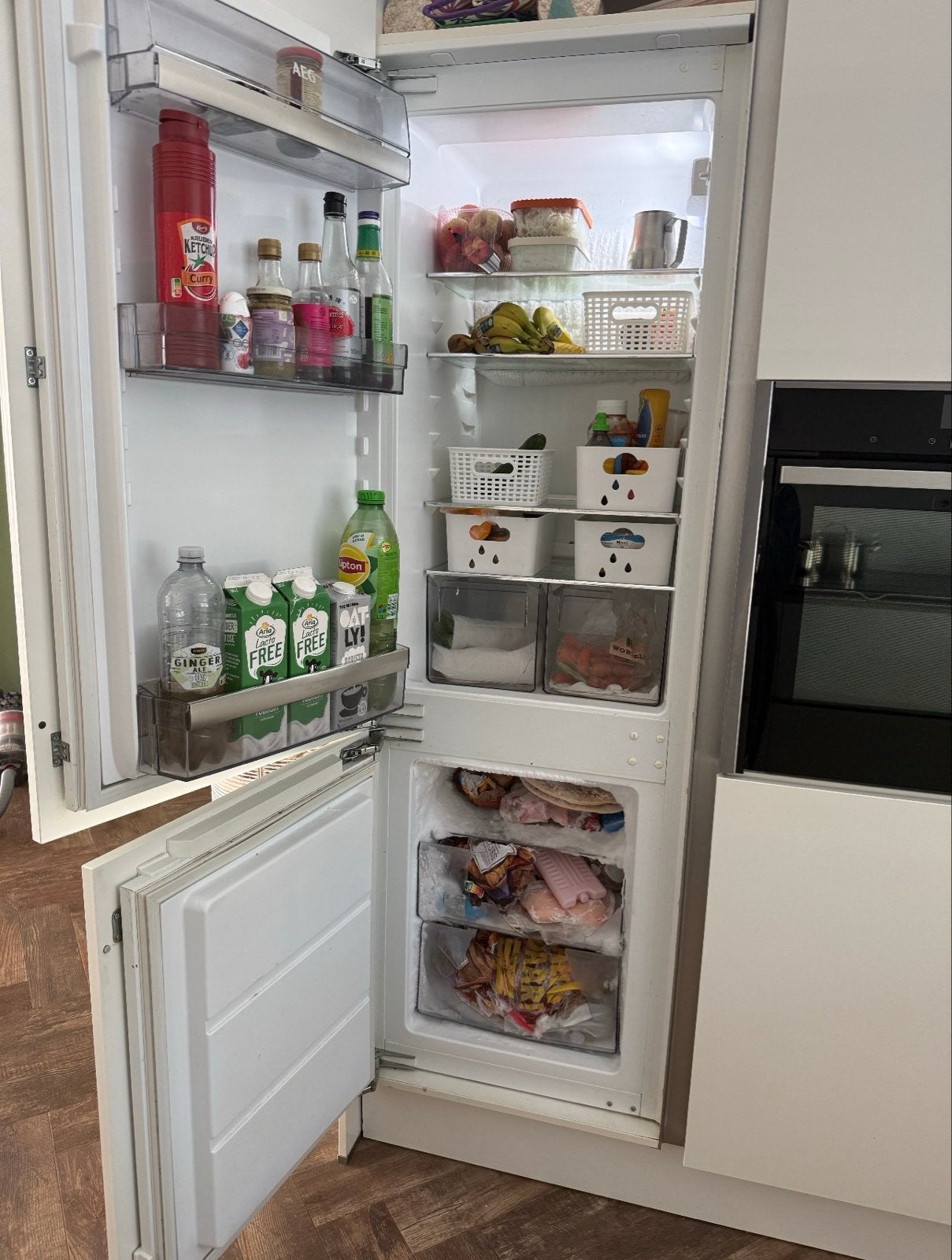 AEG Inbouw Koelkast met Vriesvak (2017) - Gratis Af te Halen, Ophalen, 150 tot 200 liter, Gebruikt, 160 cm of meer
