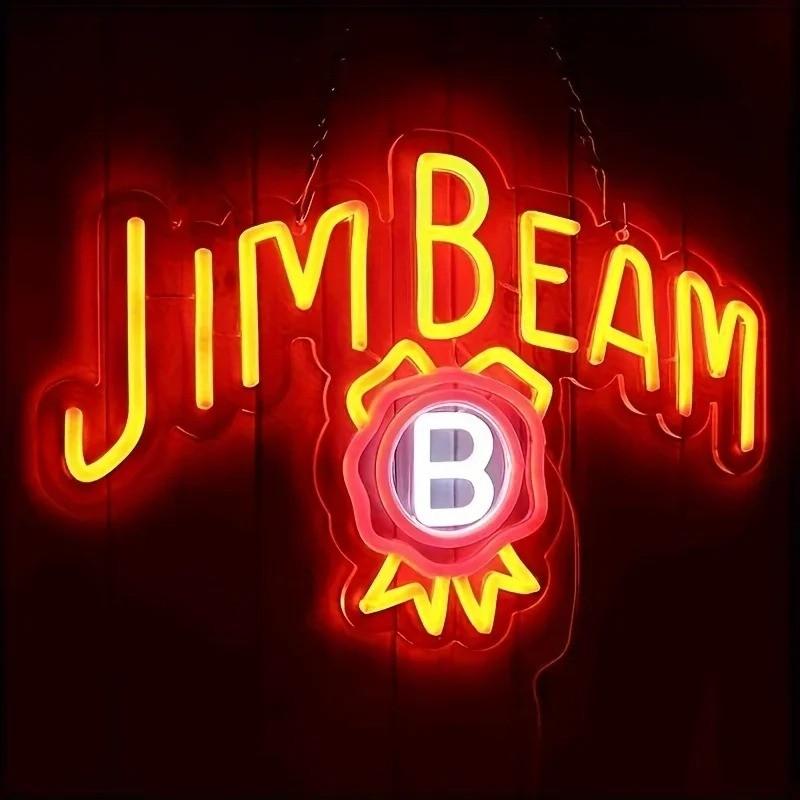 LED lamp neon stijl Jim Beam (41x27cm), Ophalen of Verzenden, Nieuw, Lichtbak of (neon) lamp