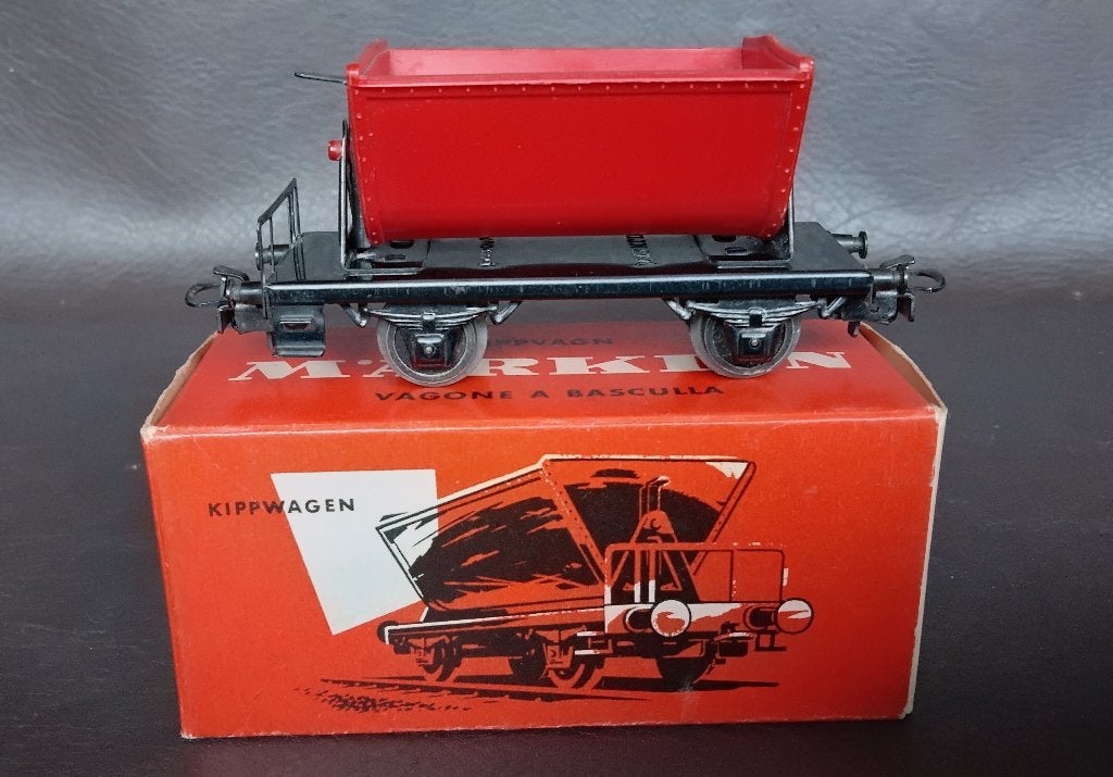 Marklin 4513 kiepwagen H0 blikken trein onderstel in doos, Wisselstroom, Wagon, Ophalen of Verzenden, Zo goed als nieuw
