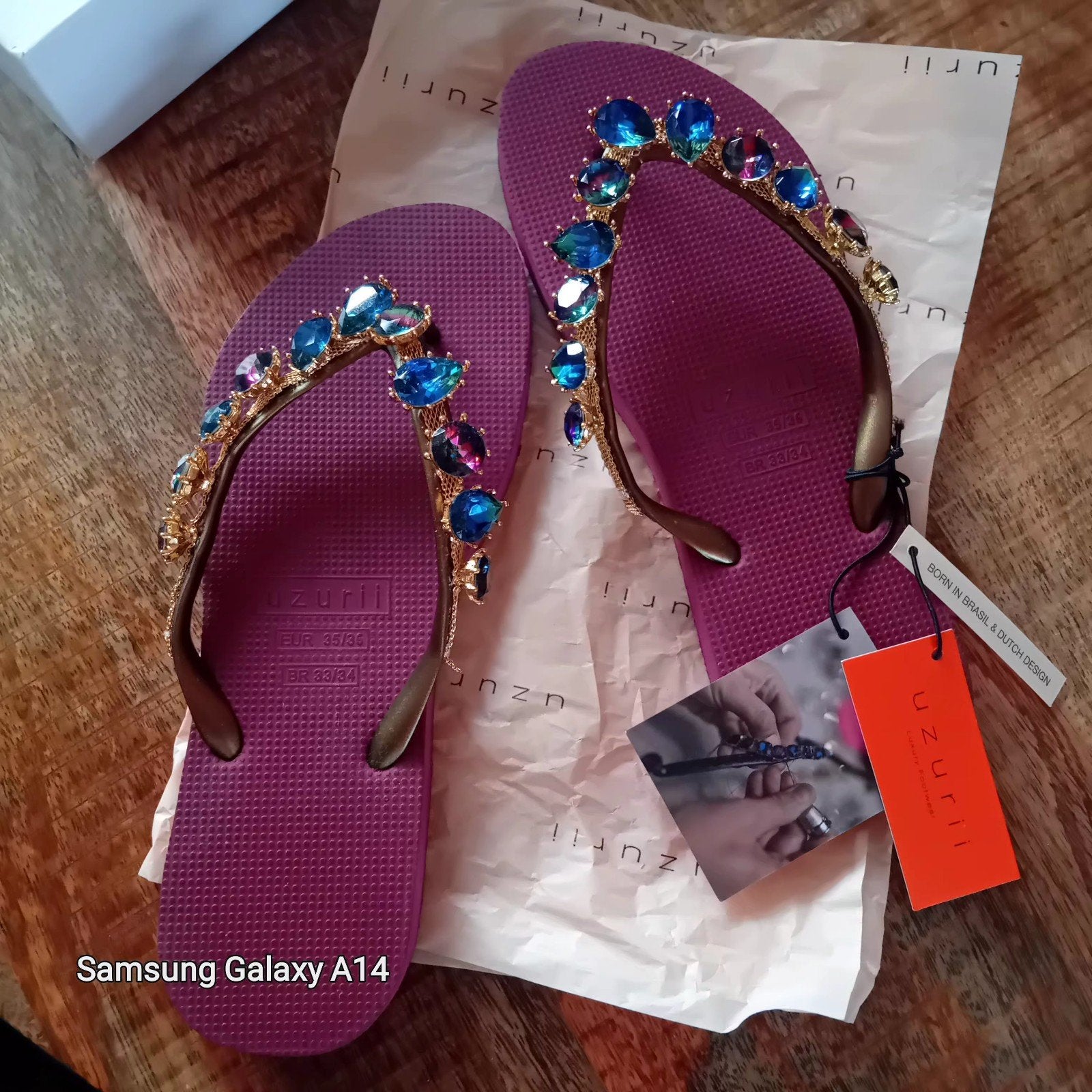 Nieuwe Uzurii slippers met edelstenen, maat 35/36, Ophalen, Nieuw