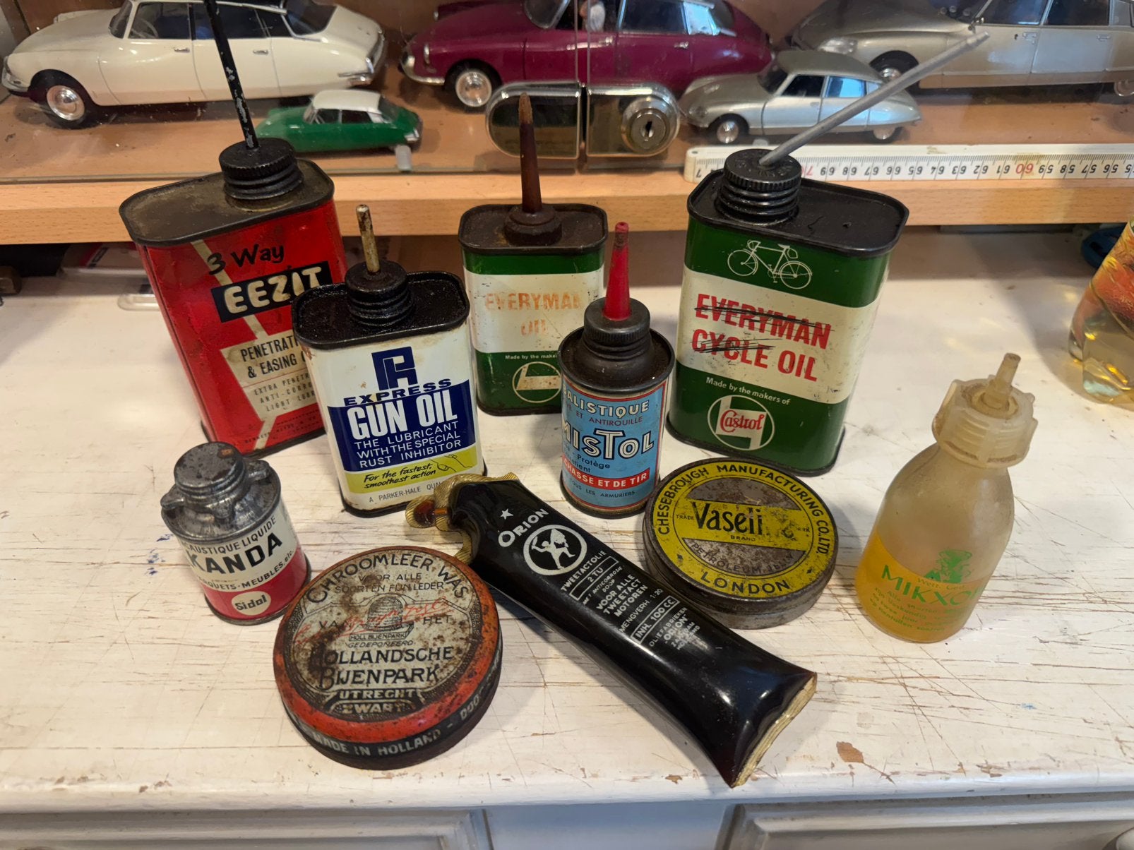 Leuke oude partij Olie en smeer blikjes in 1 koop, Ophalen of Verzenden, Gebruikt, Gebruiksvoorwerp