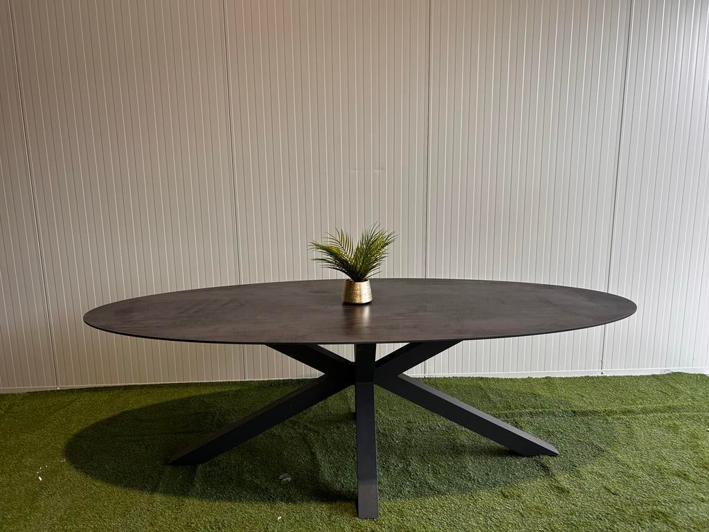 Coco Lunea ovale tuintafel 240x120 cm antraciet nieuw, Tuin en Terras, Tuintafels, ., Ophalen of Verzenden, ., Ovaal