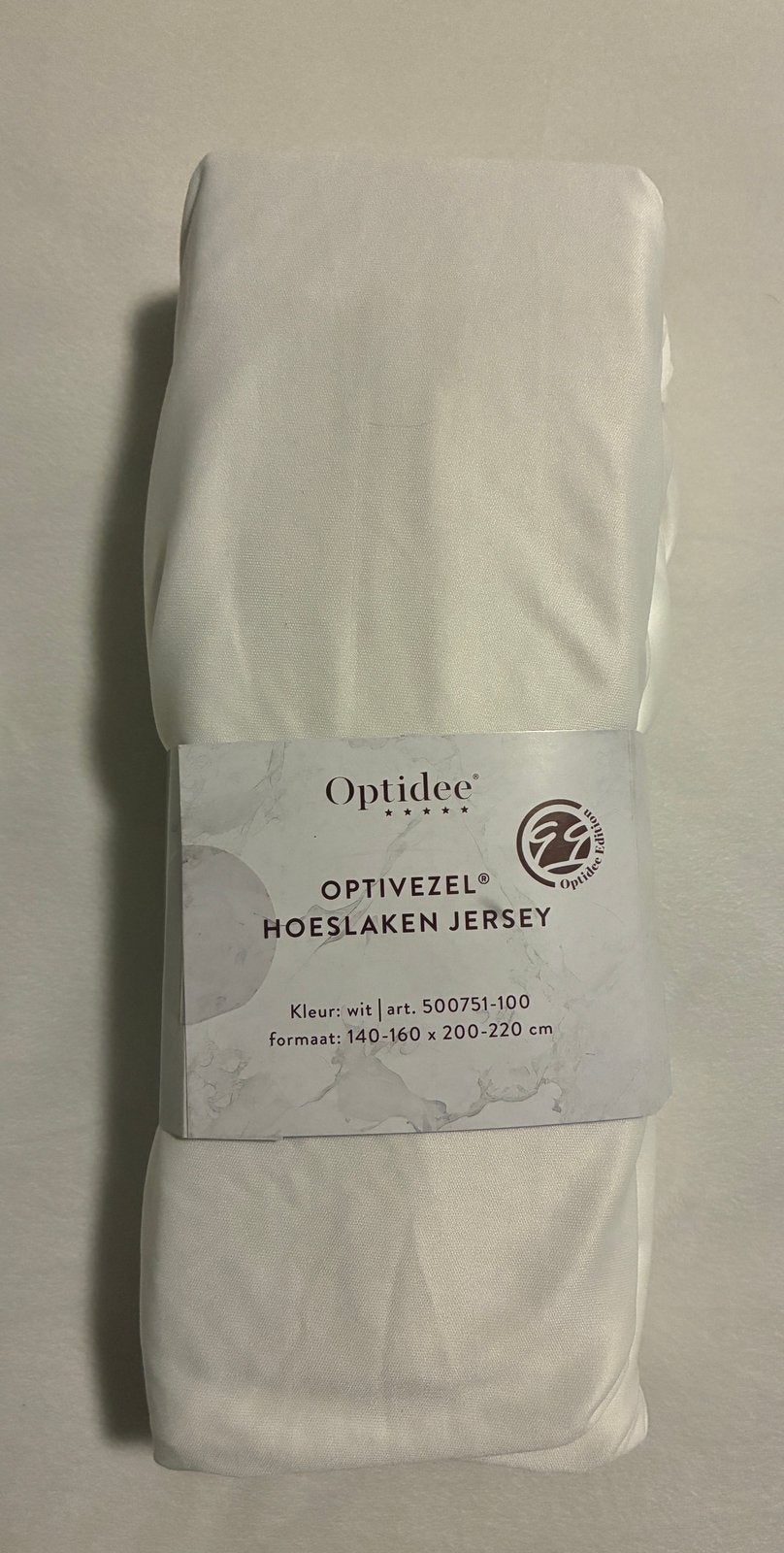 Optidee Optivezel Jersey hoeslaken wit 140-160x200-220, Verzenden, Overige merken, Wit, Hoeslaken of Sloop