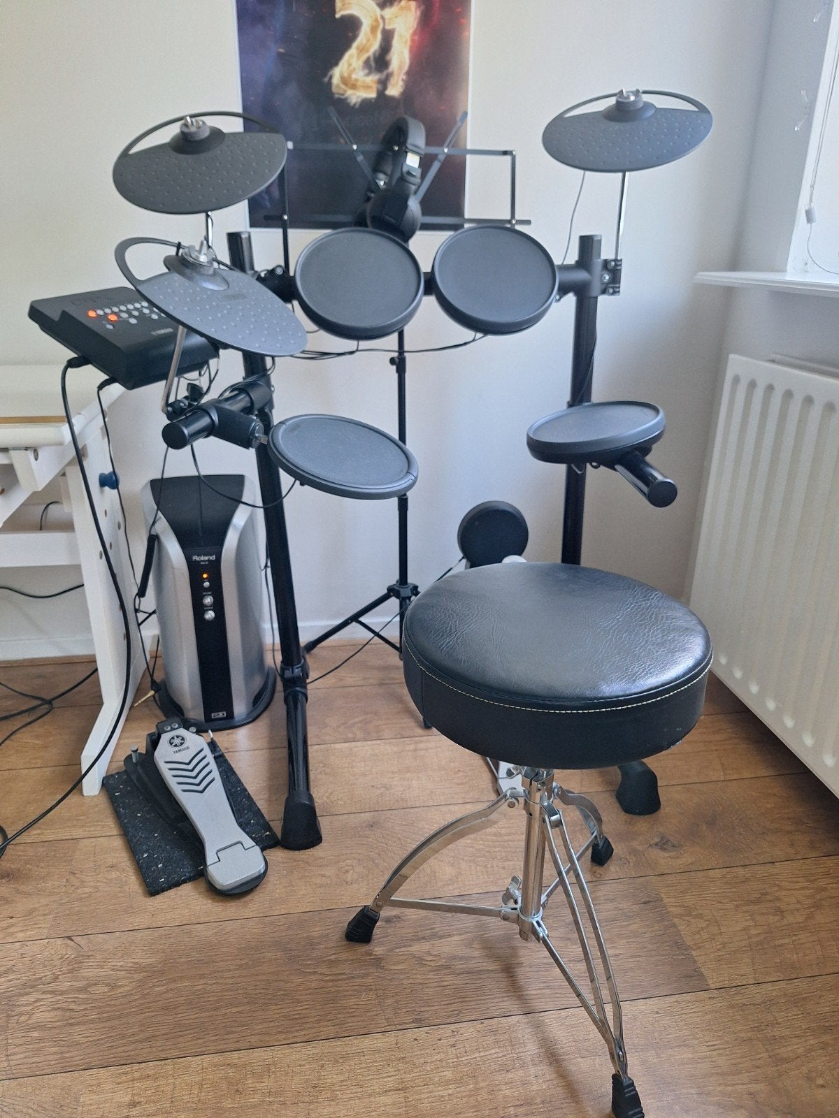 Yamaha DTX450K Elektronisch Drumstel met Roland PM-03, Ophalen, Gebruikt, Yamaha, Elektronisch